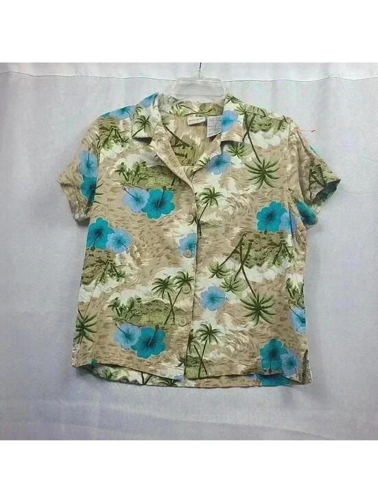 White Stag Tops - Vintage White Stag Hawaiian Floral Button Down Shirt Women's Medium
